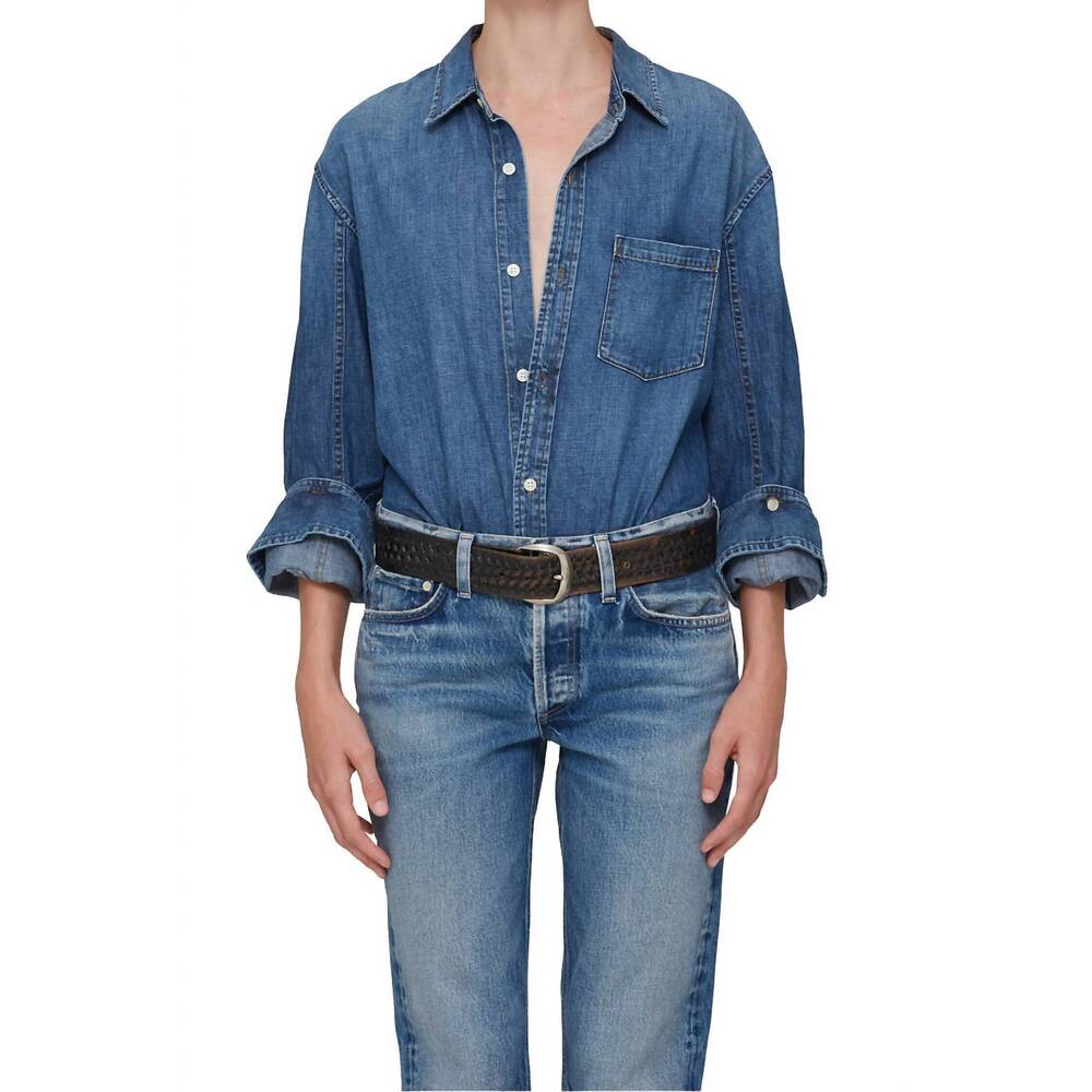 Citizens Of Humanity Denim Button-Down Shirt in Blue